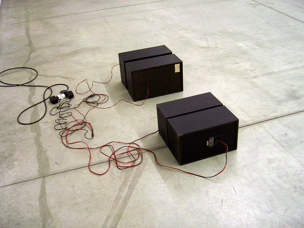 Alberto Tadiello, Switch, speakers, cables, voltage transformer, various dimensions, 2008.